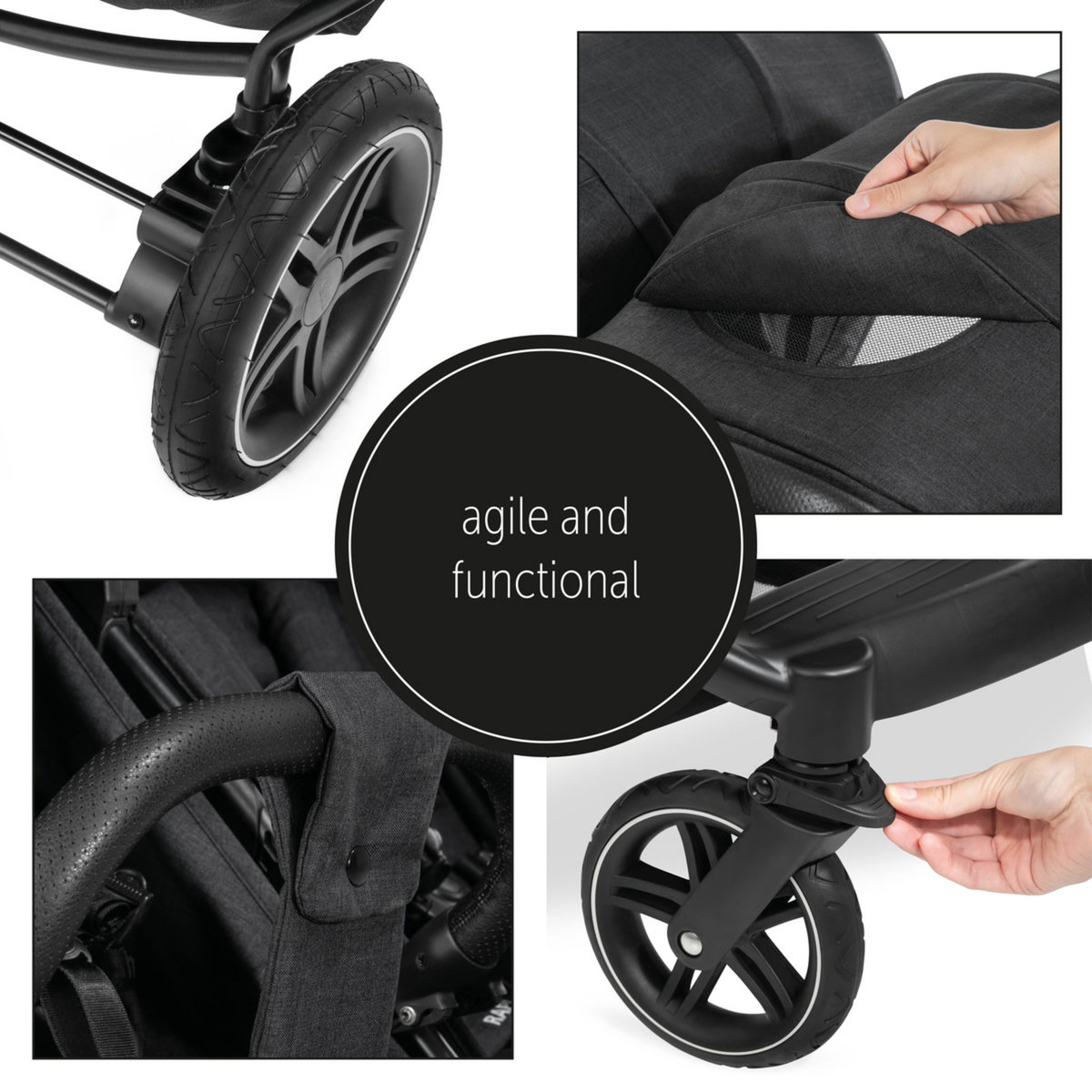 HAUCK Poussette double Uptown Duo Noir