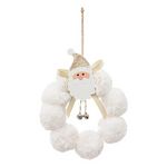 ATMOSPHERA Sujet de Noël  Couronne Père Noël  15cm Blanc