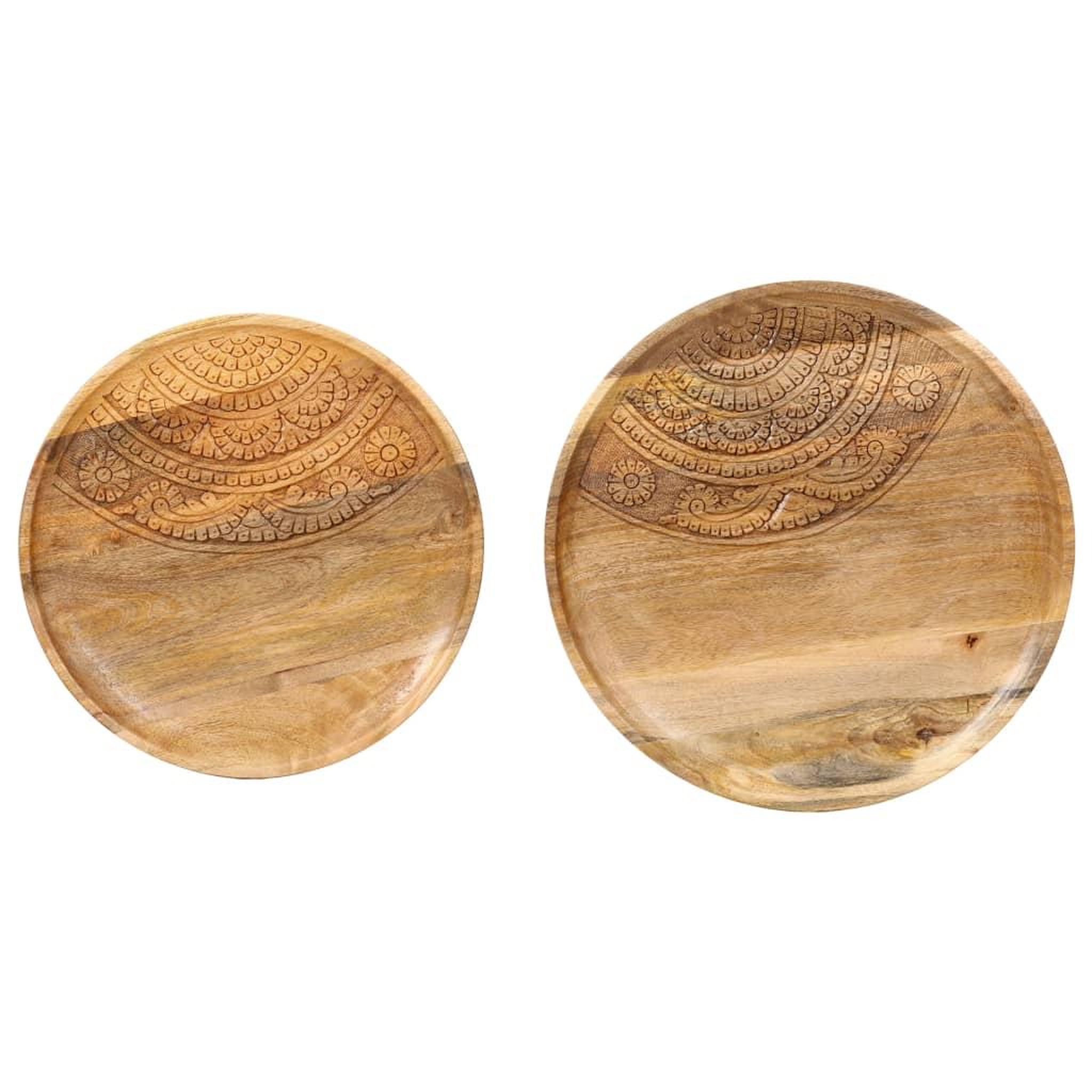 Voir la diapositive 5 : VIDAXL Tables d'appoint rondes 2 pcs bois de manguier solide et acier