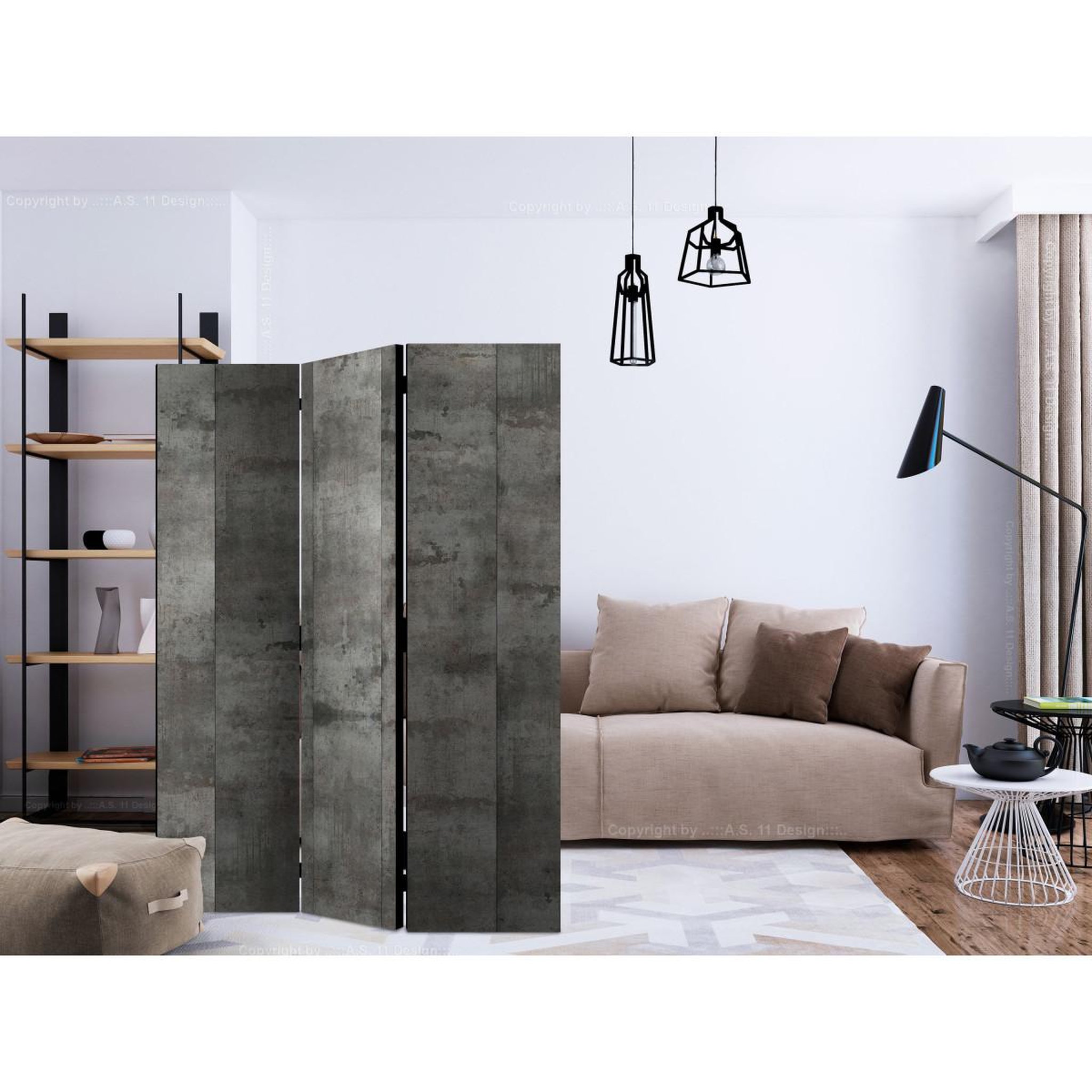 Voir la diapositive 2 : Paris Prix Paravent 3 volets  steel design  135x172cm