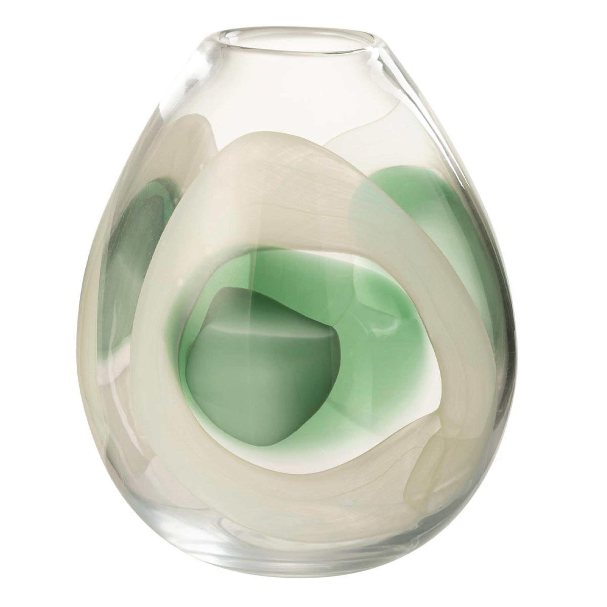 J-LINE Vase design en verre  livy  25cm multicolore