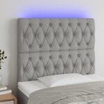 VIDAXL Tete de lit a LED Gris clair 100x7x118/128 cm Tissu