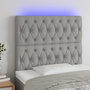 Voir la diapositive 1 : VIDAXL Tete de lit a LED Gris clair 100x7x118/128 cm Tissu