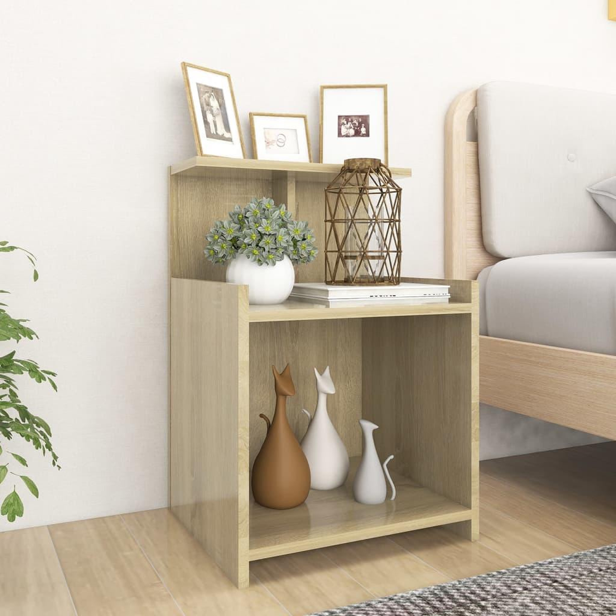 Voir la diapositive 1 : VIDAXL Table de chevet Chene sonoma 40x35x60 cm Agglomere