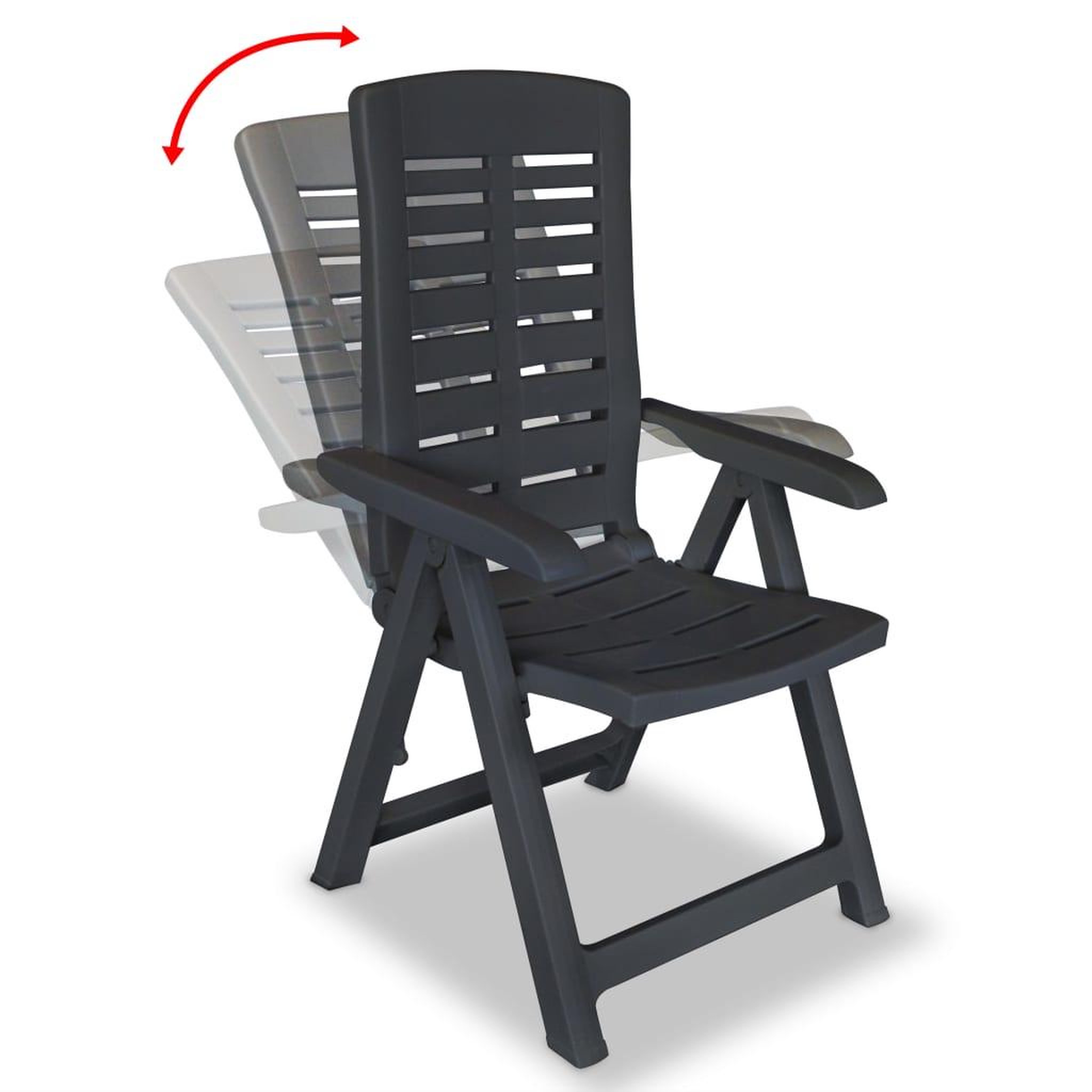 Voir la diapositive 5 : VIDAXL Ensemble de bistro 3 pcs Plastique Anthracite