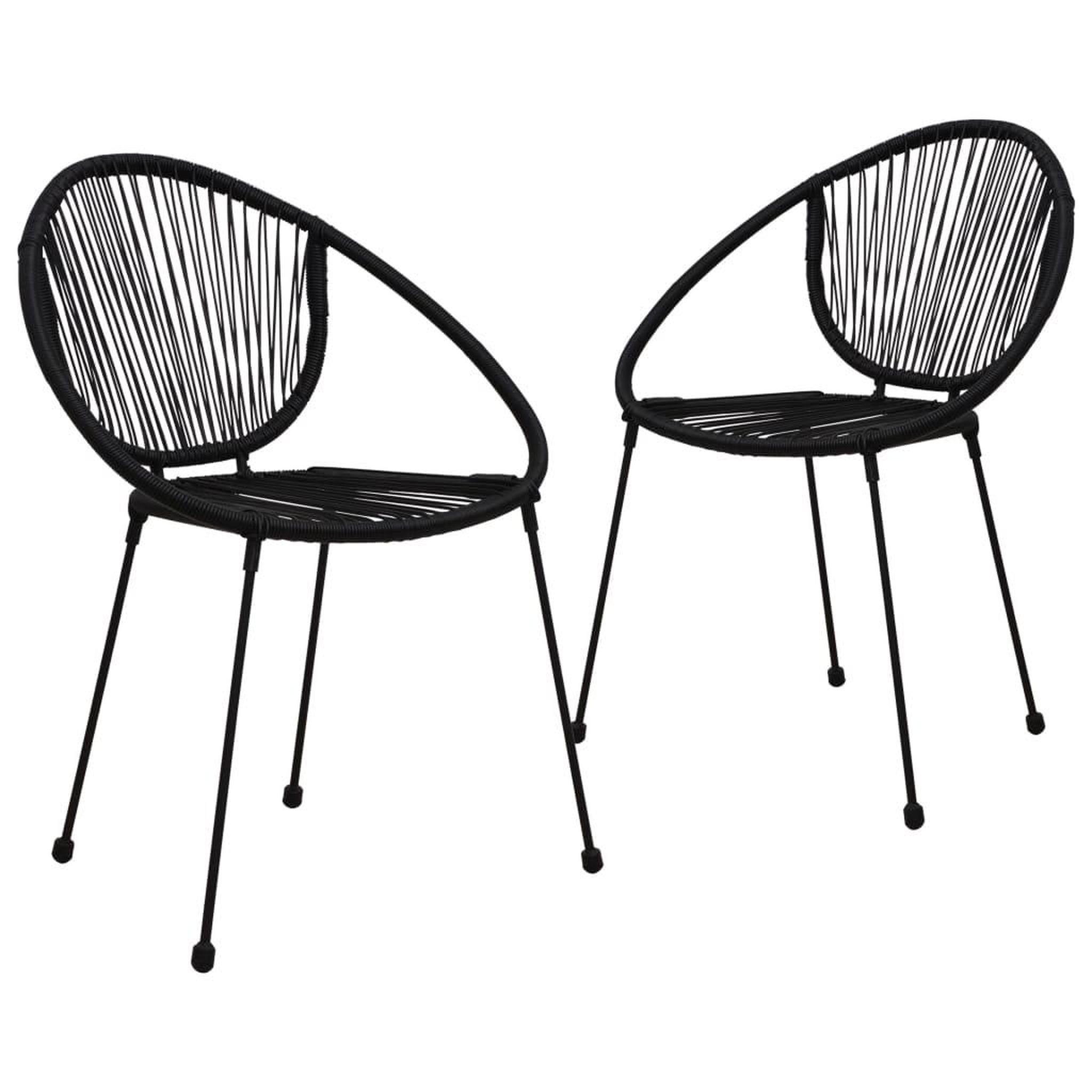VIDAXL Chaises de jardin lot de 2 PVC Rotin Noir