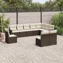 Voir la diapositive 1 : VIDAXL Salon de jardin 10 pcs avec coussins marron resine tressee