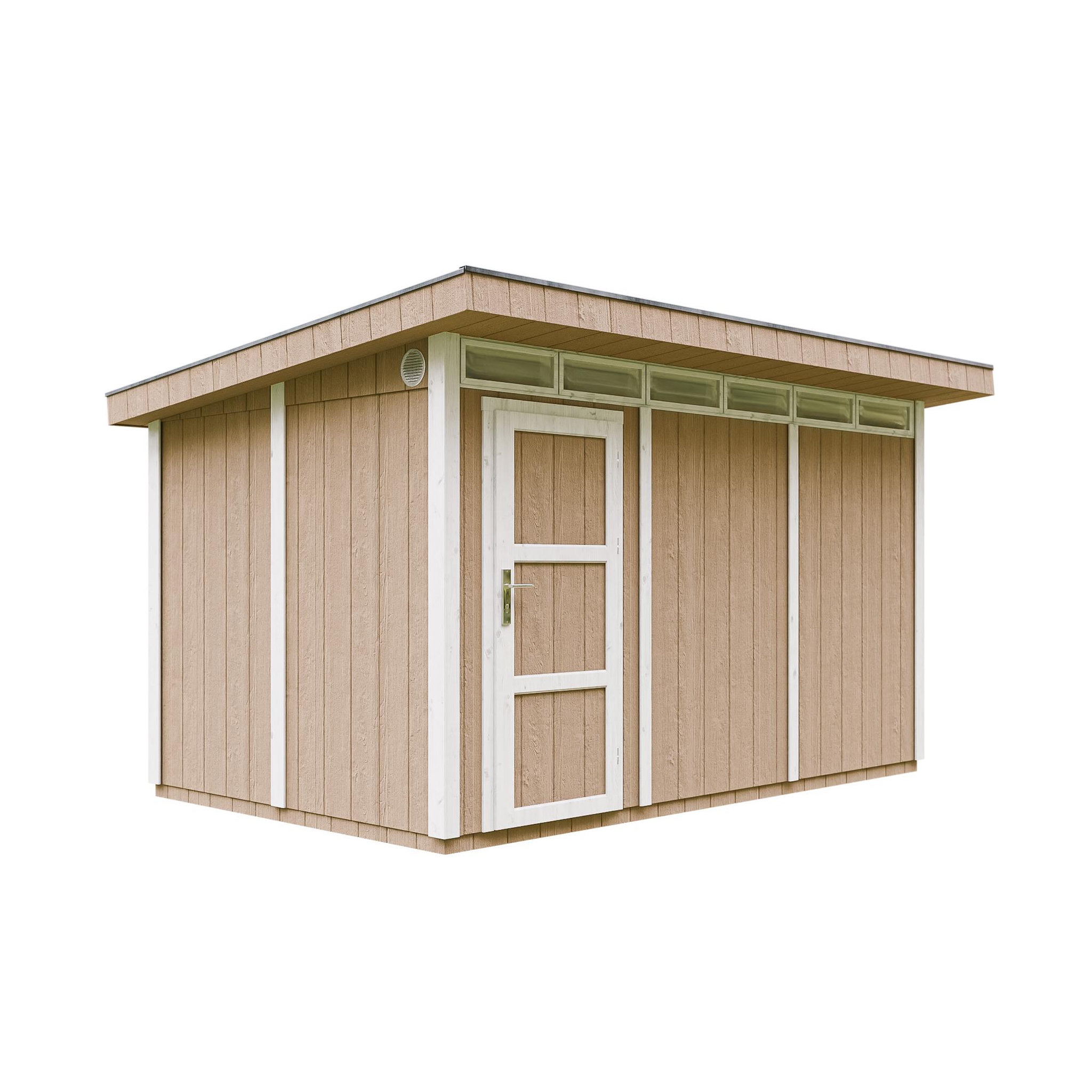 Voir la diapositive 1 : TIMBELA Abri de Jardin Qualité Premium 9m²L412xL279xH237cm avec sol, bardeaux bitumineux M904