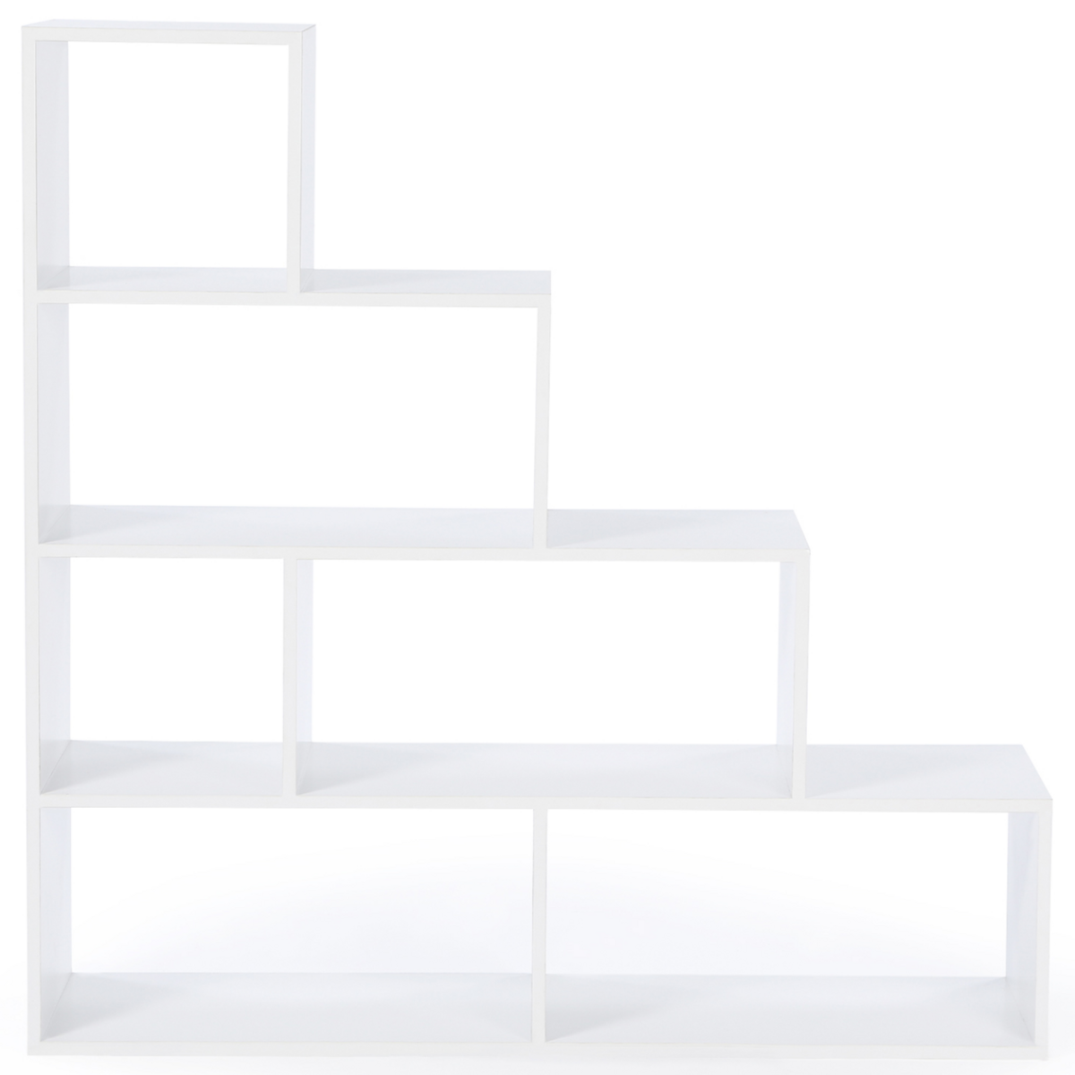 ID MARKET Bibliothèque escalier LINA bois blanc