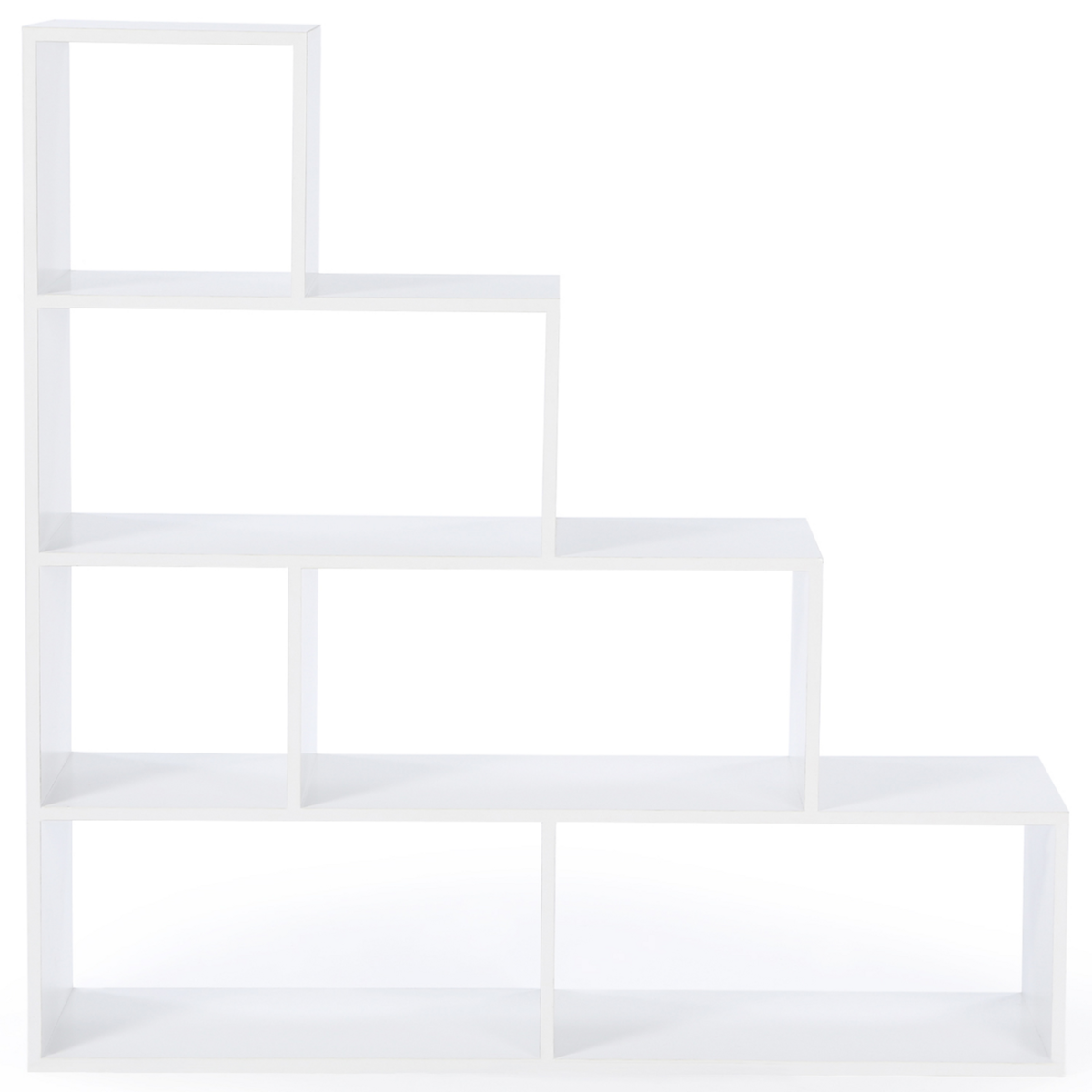 ID MARKET Bibliothèque escalier LINA bois blanc