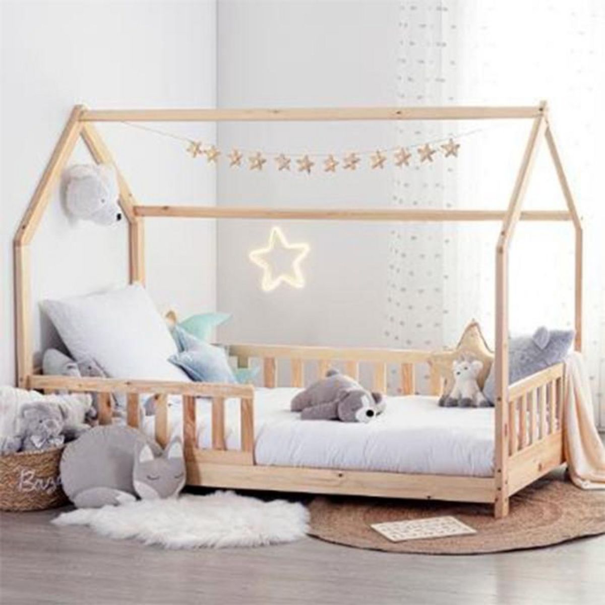 Atmosphera Kids Lit Cabane  Enfant  90x190cm Naturel