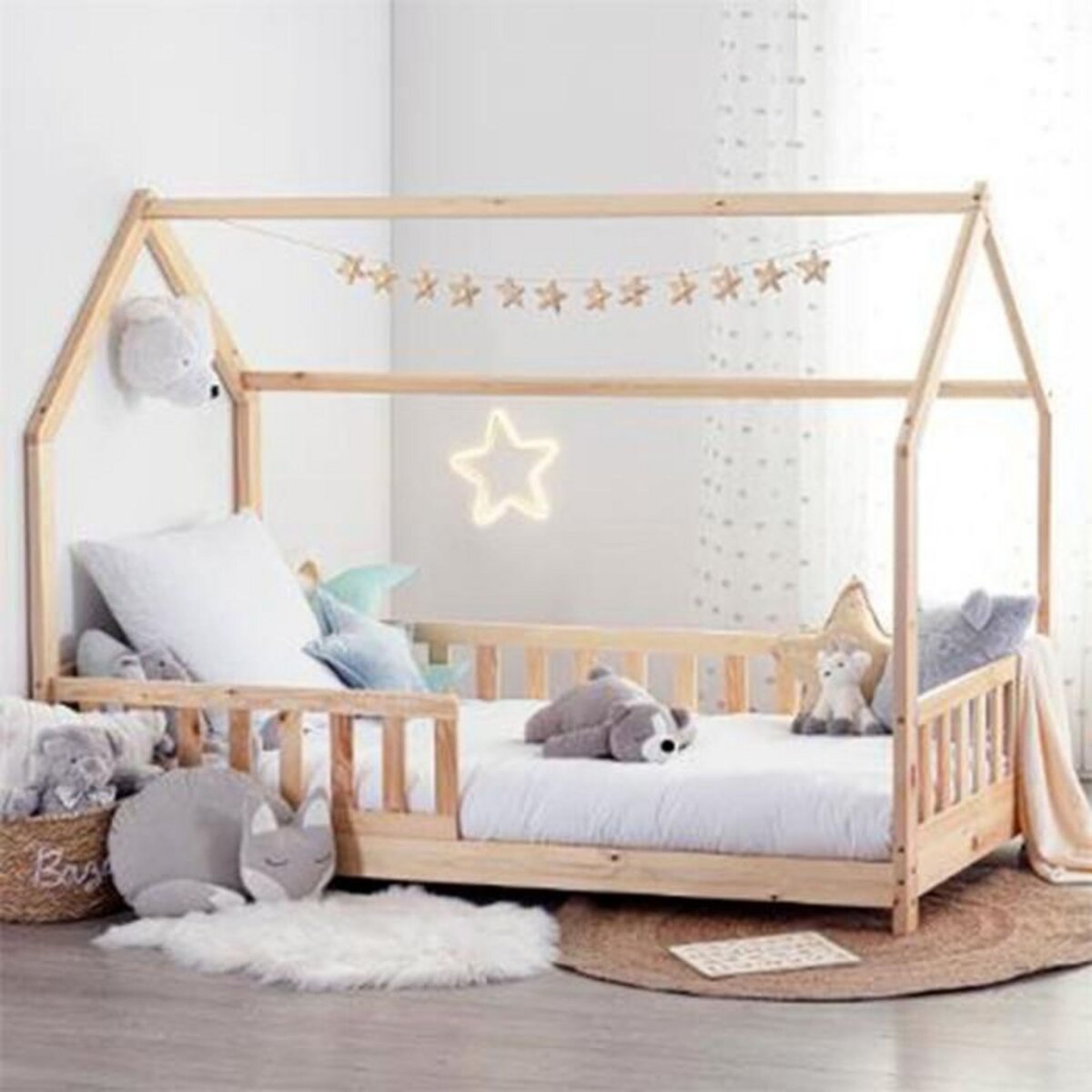 Atmosphera Kids Lit Cabane  Enfant  90x190cm Naturel