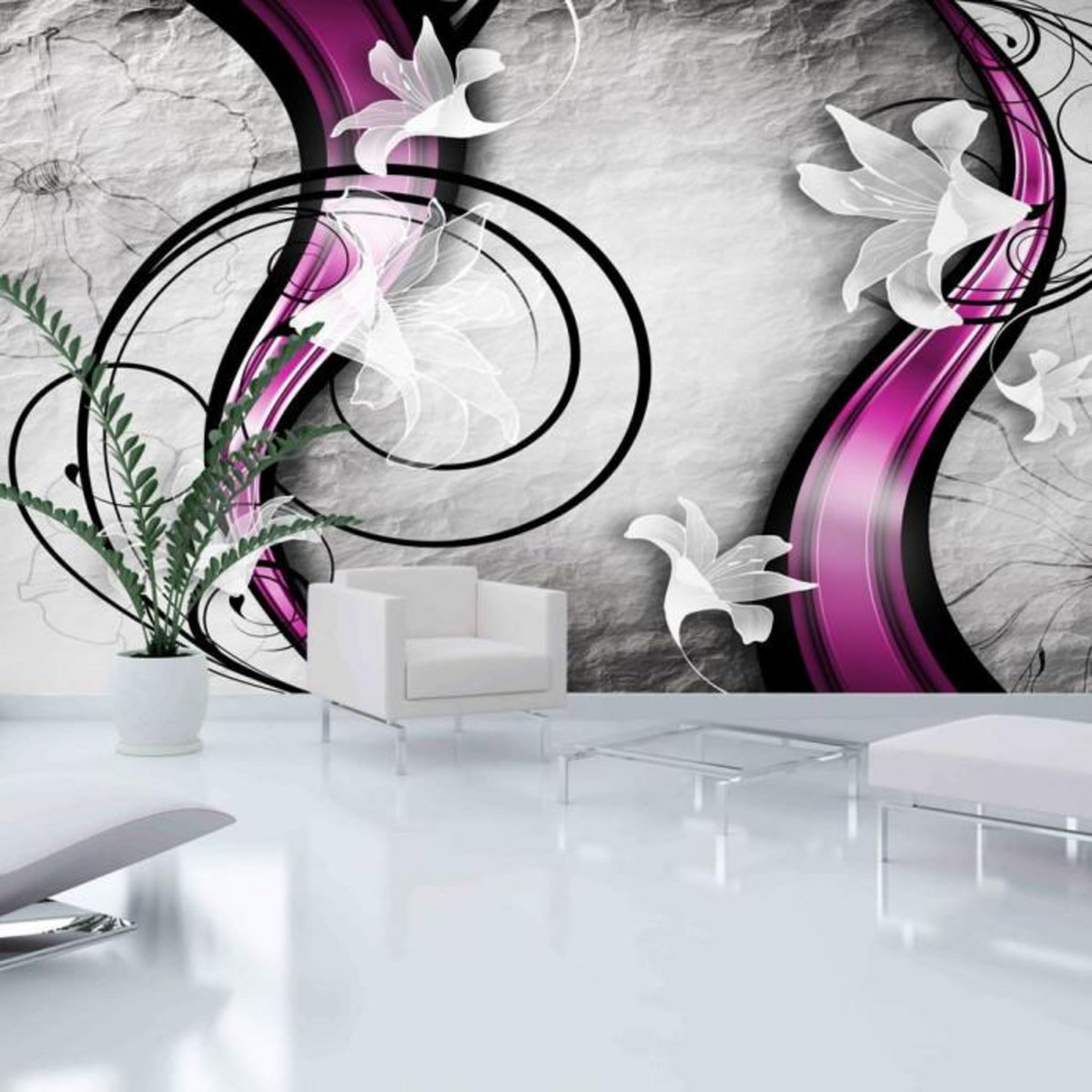 Paris Prix Papier Peint XXL  Flowery Ribbon  280x500cm