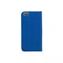 amahousse Housse bleue iPhone 5 5S SE2016 folio texturé et fermeture aimantée