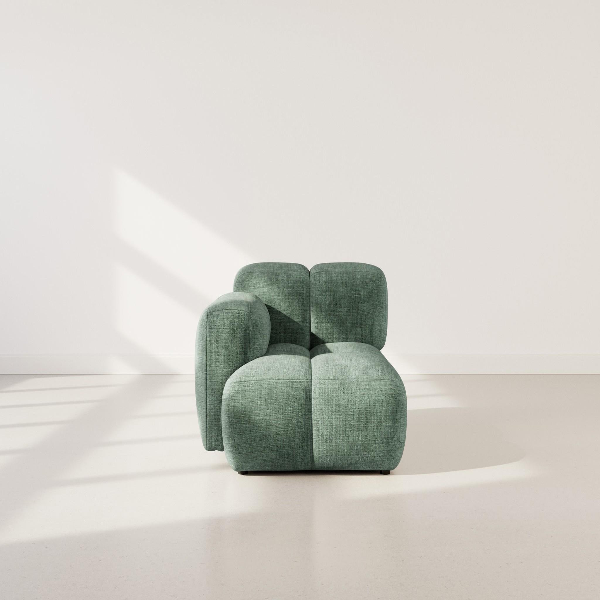 Voir la diapositive 2 : LISA DESIGN Grace - module d'assise gauche en velours texturé