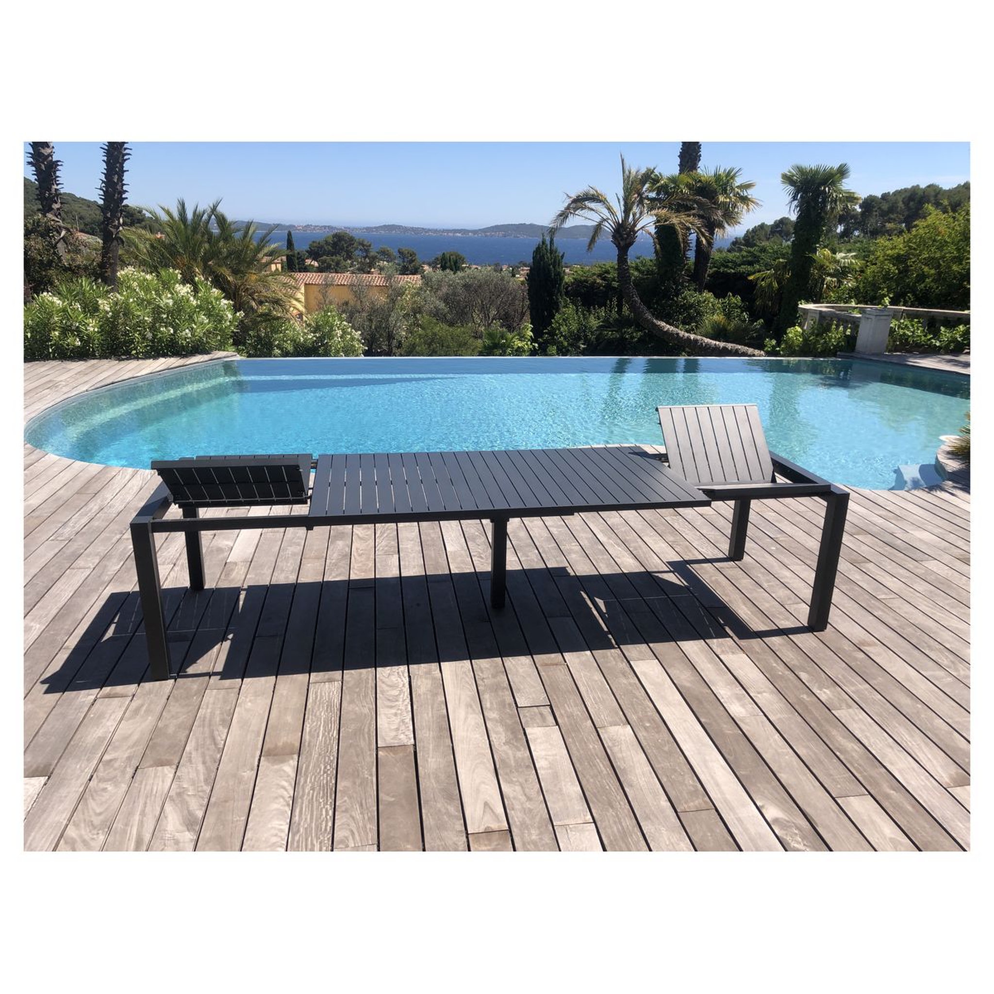 Voir la diapositive 3 : Givex Salon de jardin XXL extensible 200/260/320x100cm PRISMA