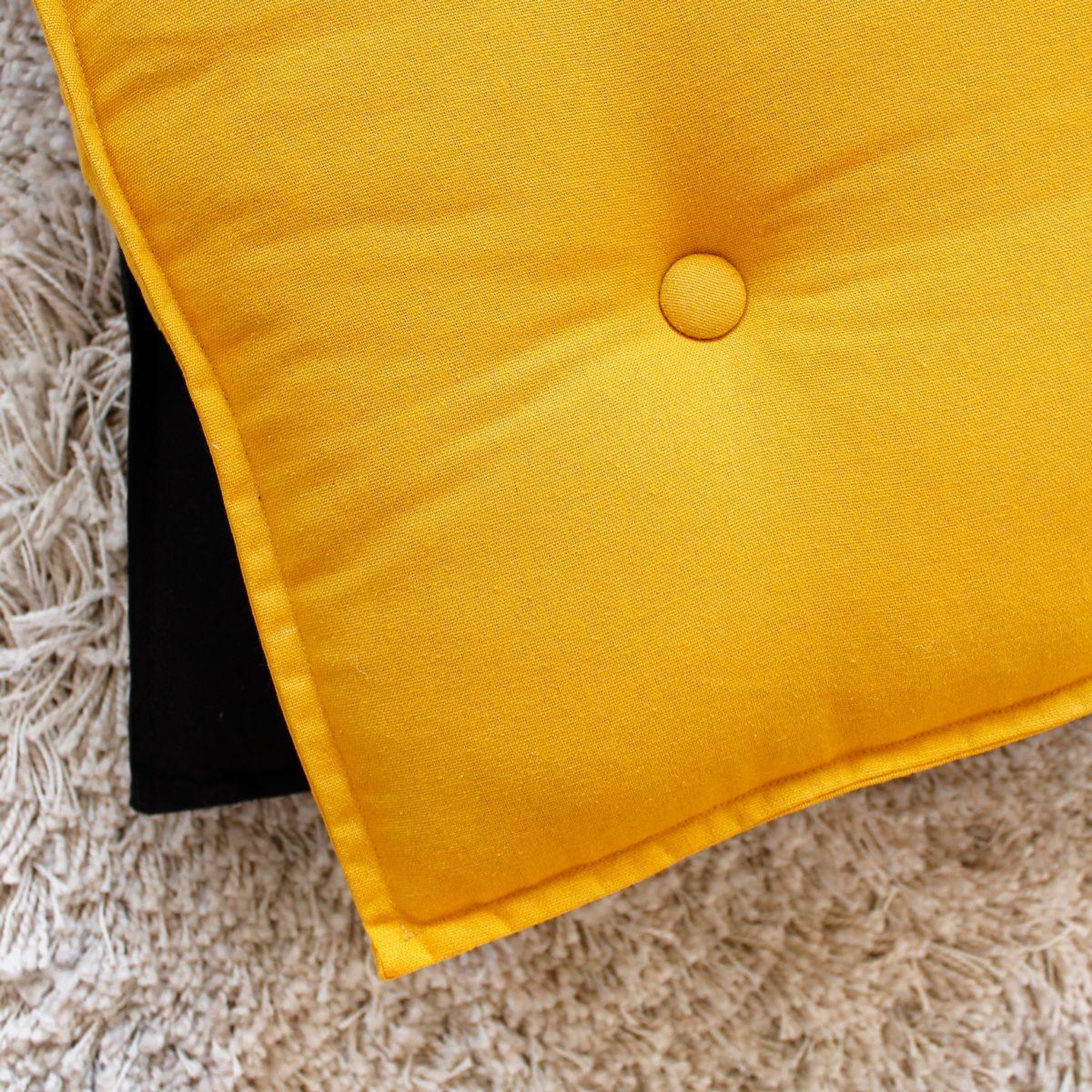 Voir la diapositive 5 : ENJOY HOME Coussin de sol uni  panama  50x50cm moutarde