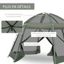 Voir la diapositive 6 : OUTSUNNY Tente de camping familiale 6-8 personnes - tente hexagonale - avec sac de transport et piquets de sol - dim. 493L x 493L x 240H cm fibre verre polyester - vert
