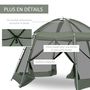 Voir la diapositive 6 : OUTSUNNY Tente de camping familiale 6-8 personnes - tente hexagonale - avec sac de transport et piquets de sol - dim. 493L x 493L x 240H cm fibre verre polyester - vert