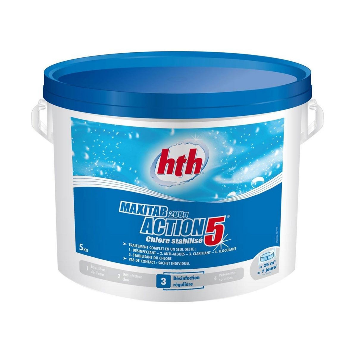 HTH Chlore 5 actions en galets Maxitab 5 kg - HTH
