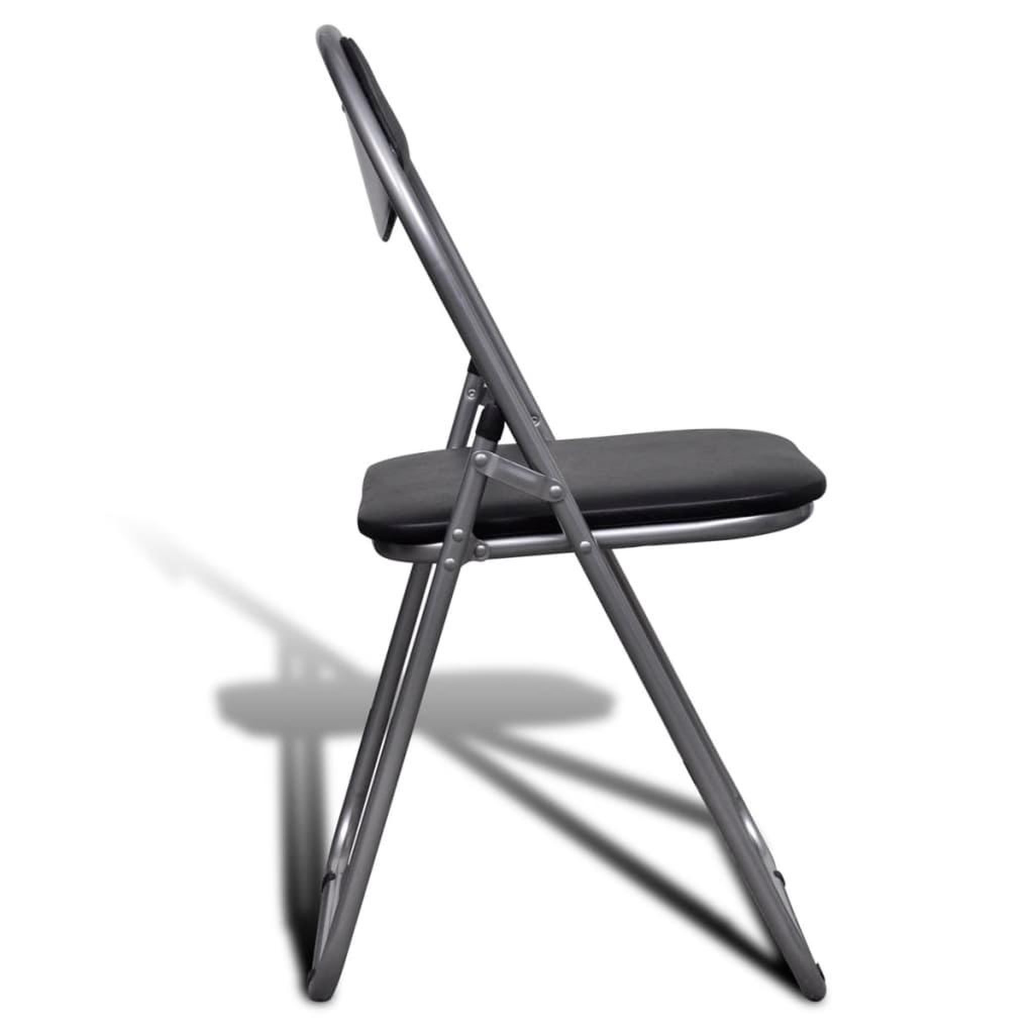 Voir la diapositive 4 : VIDAXL Chaises a manger pliables lot de 6 noir similicuir et acier
