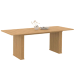 ID MARKET Table à manger extensible rectangle JULIETTE 6-10 personnes pieds lattes tasseau bois coloris chêne 160-200cm