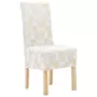 VIDAXL Housses extensibles de chaise 6 pcs Blanc avec imprime dore