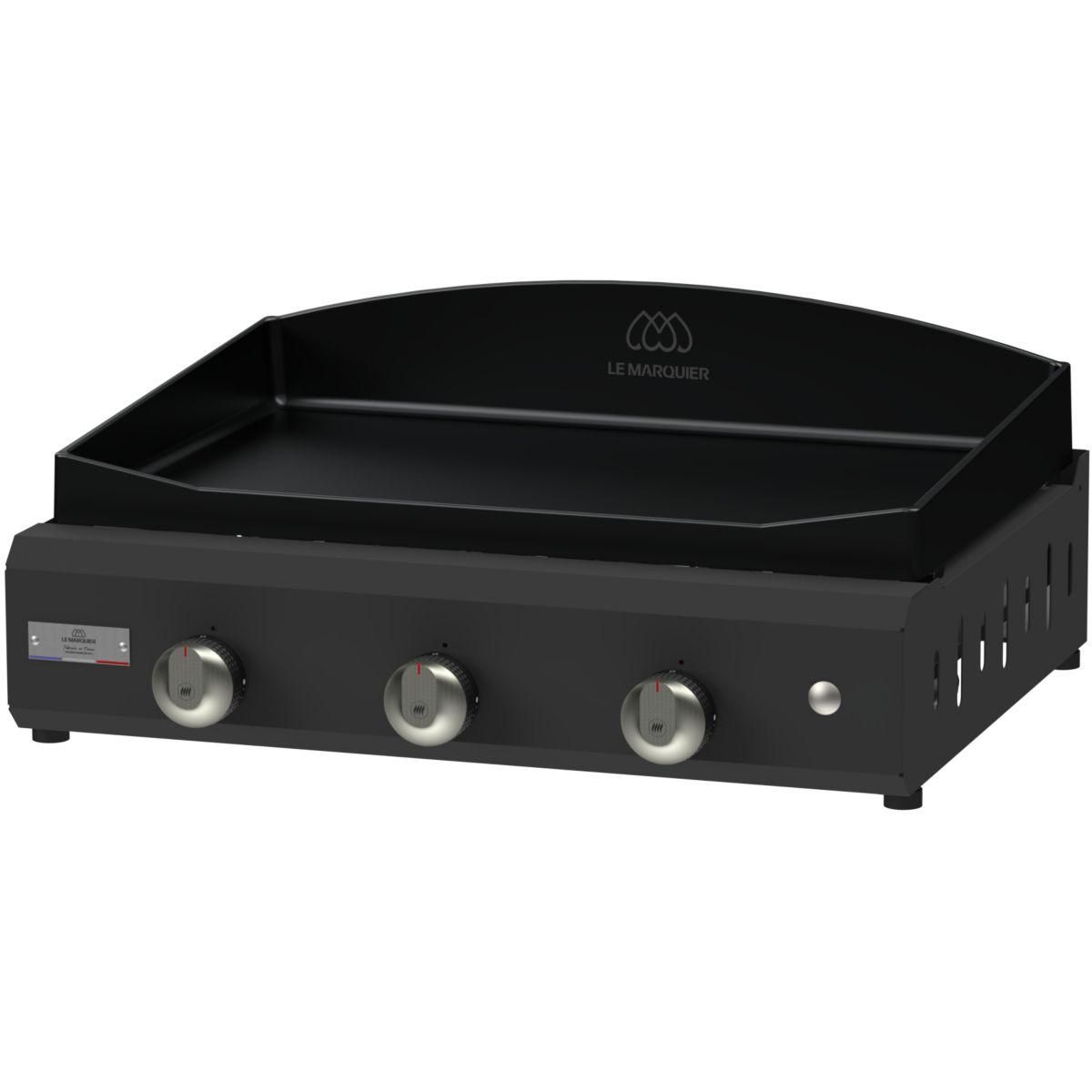Le marquier Plancha gaz exclusive amalia 360 noir 3 brûleurs à poser, 60x40 cm