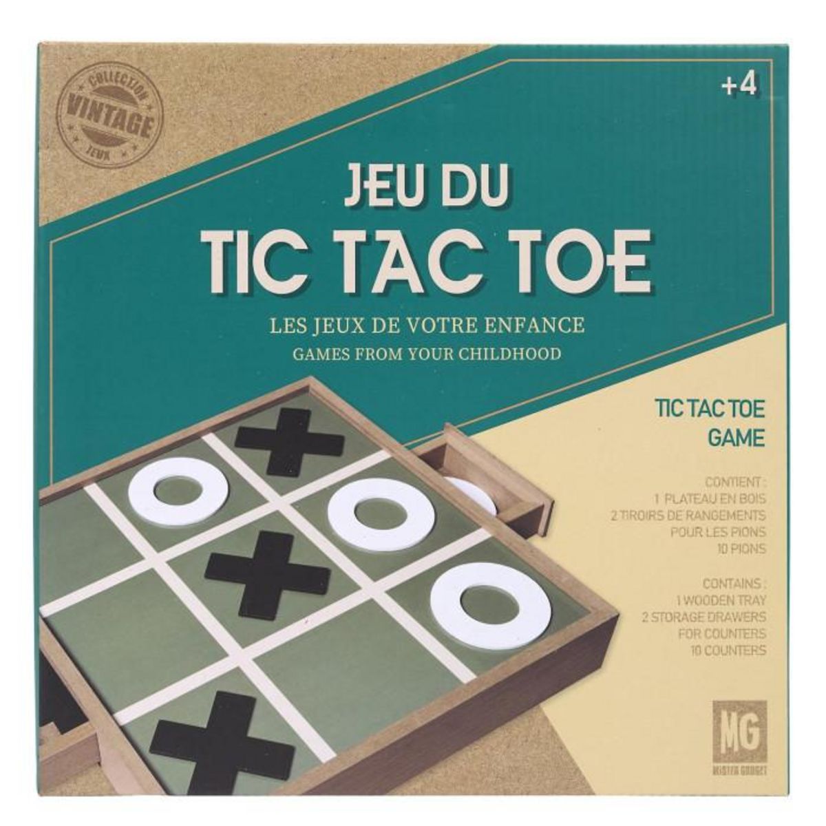 Paris Prix Jeu Morpion  Tic Tac Toe  30cm Naturel