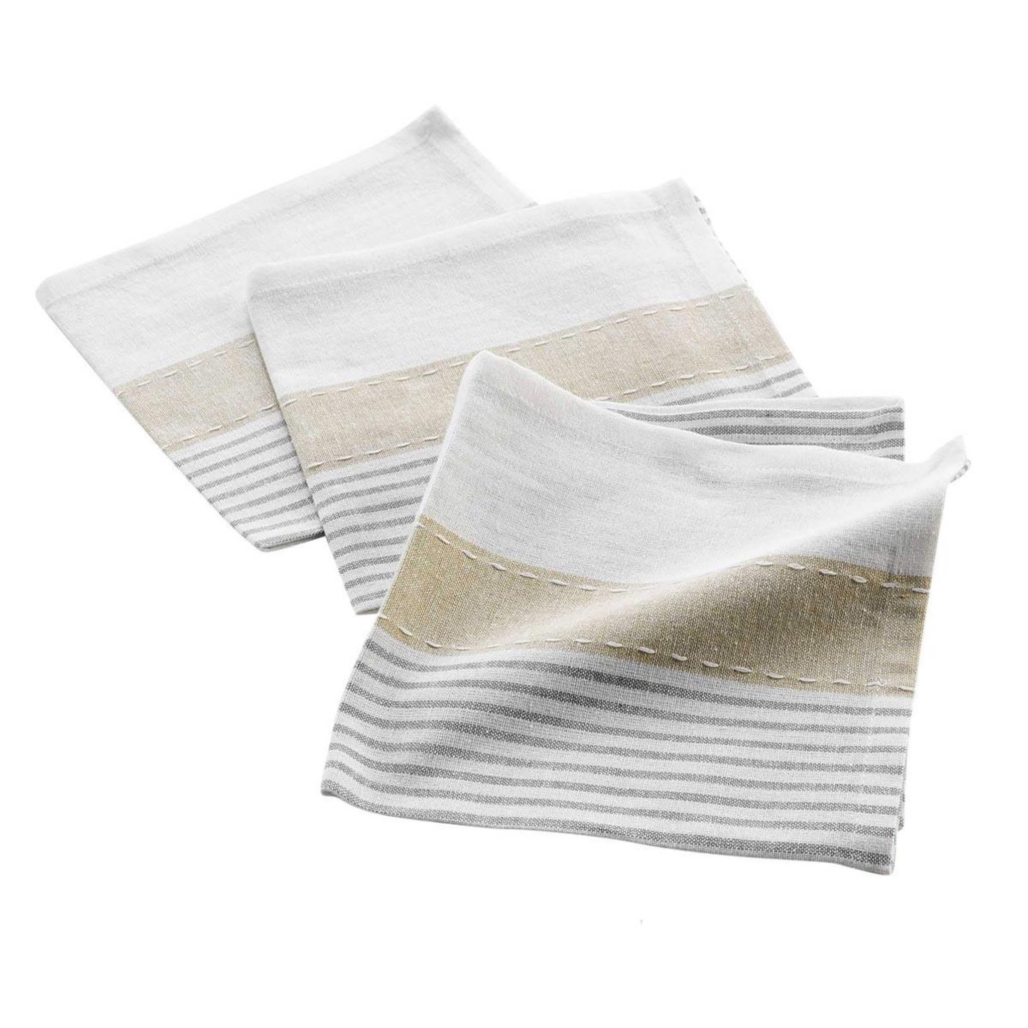 Douceur d'Intérieur Lot de 3 serviettes de table  iliade  40x40cm gris