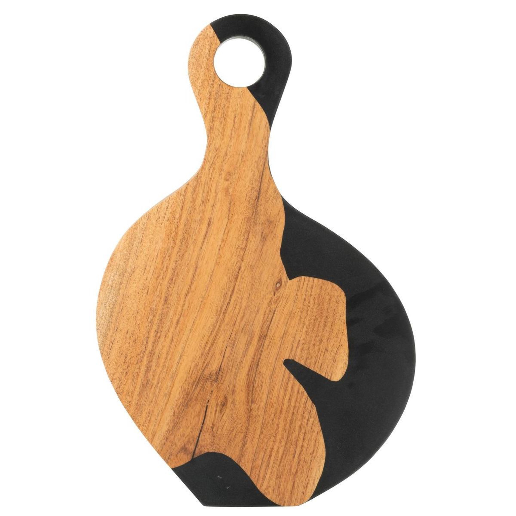 Voir la diapositive 2 : J-LINE Planche à découper en bois  douglas  53cm naturel & noir