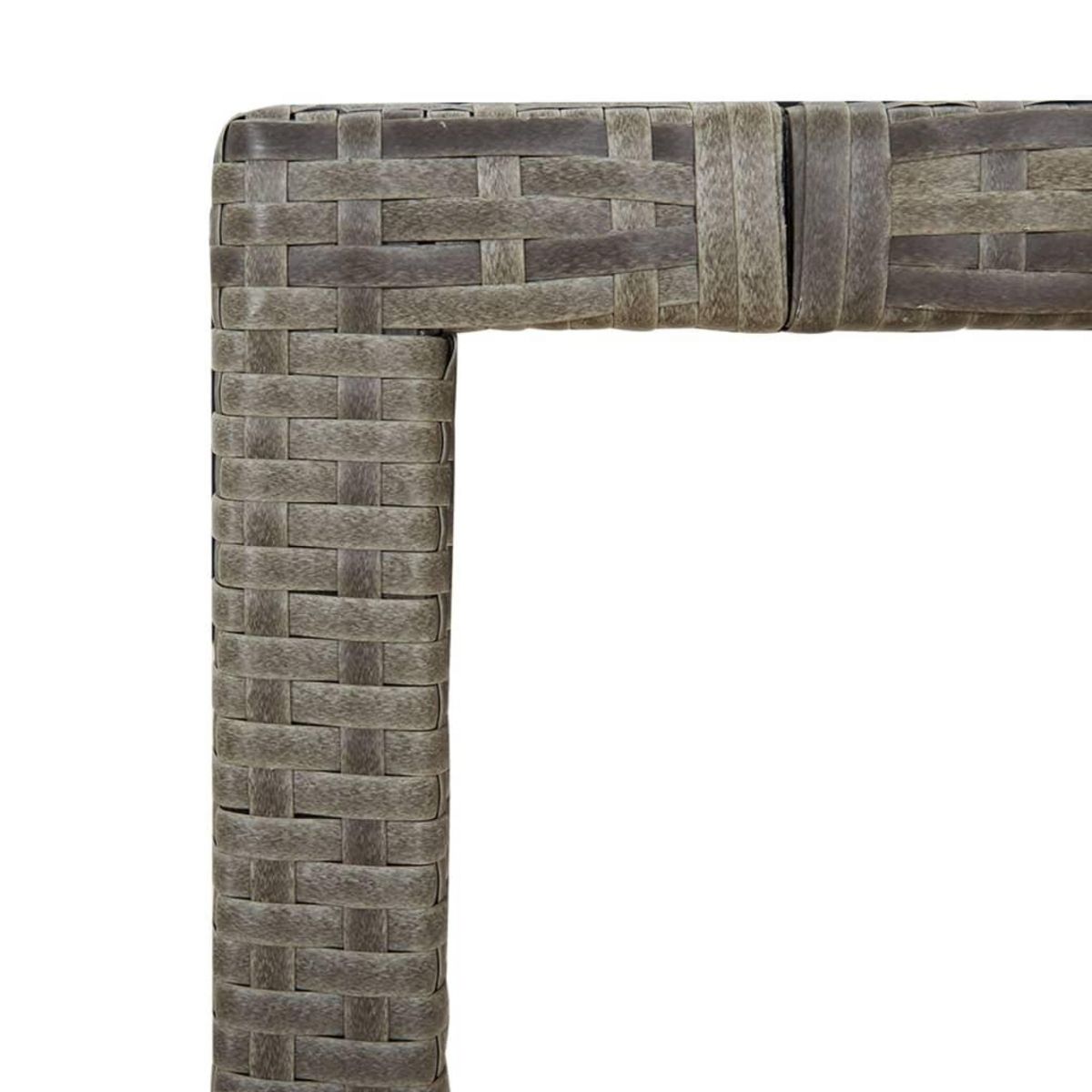 VIDAXL Table de jardin et dessus en bois Gris Resine tressee et acacia