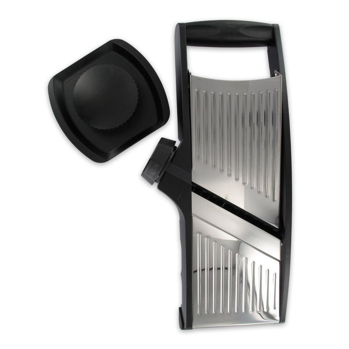 Fackelmann Mandoline professionnelle avec protège main en acier inoxydable Fackelmann Handmade Tradition