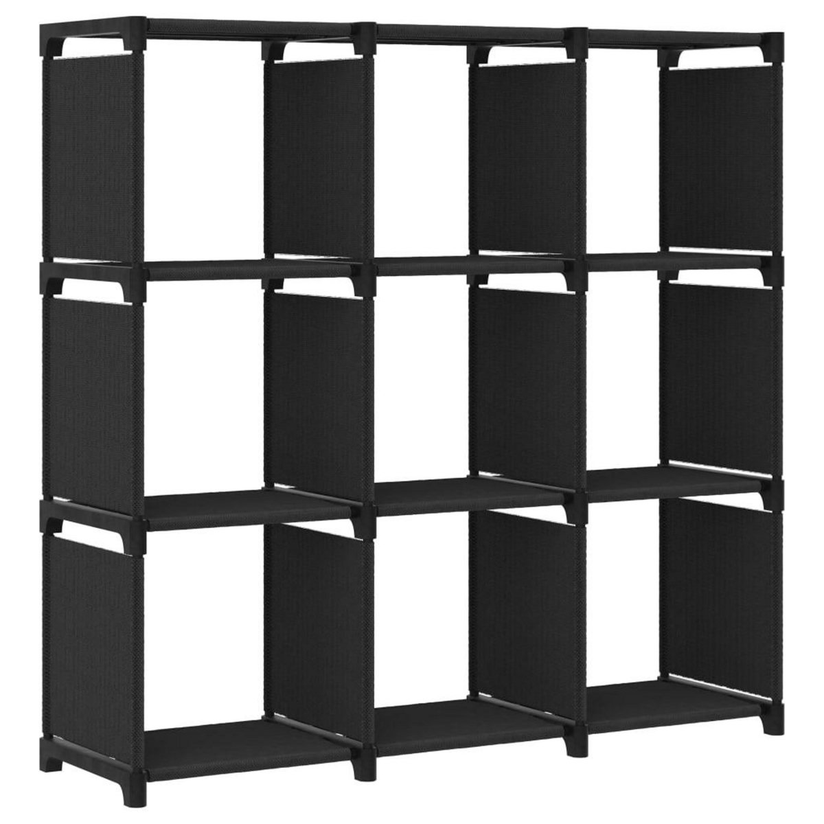 VIDAXL Etagere d'affichage 9 cubes Noir 103x30x107,5 cm Tissu