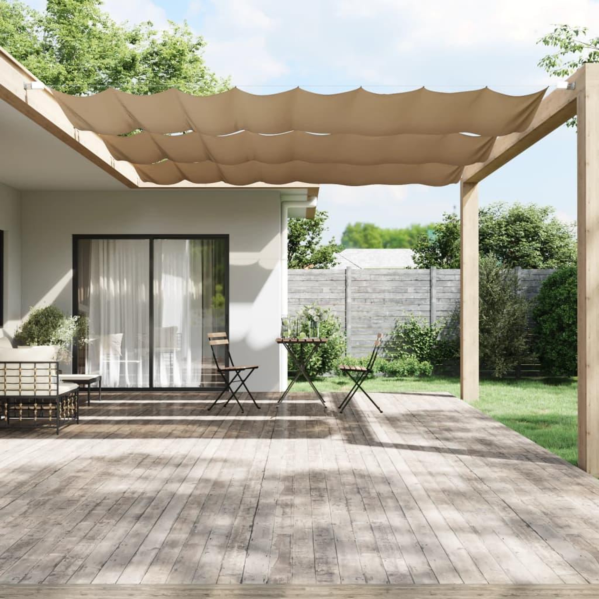 Voir la diapositive 1 : VIDAXL Auvent vertical Taupe 180x360 cm Tissu oxford