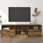 Voir la diapositive 1 : VIDAXL Meuble TV Chene fume 150x33,5x45 cm Bois d'ingenierie