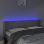Voir la diapositive 4 : VIDAXL Tete de lit a LED Gris clair 147x16x78/88 cm Velours