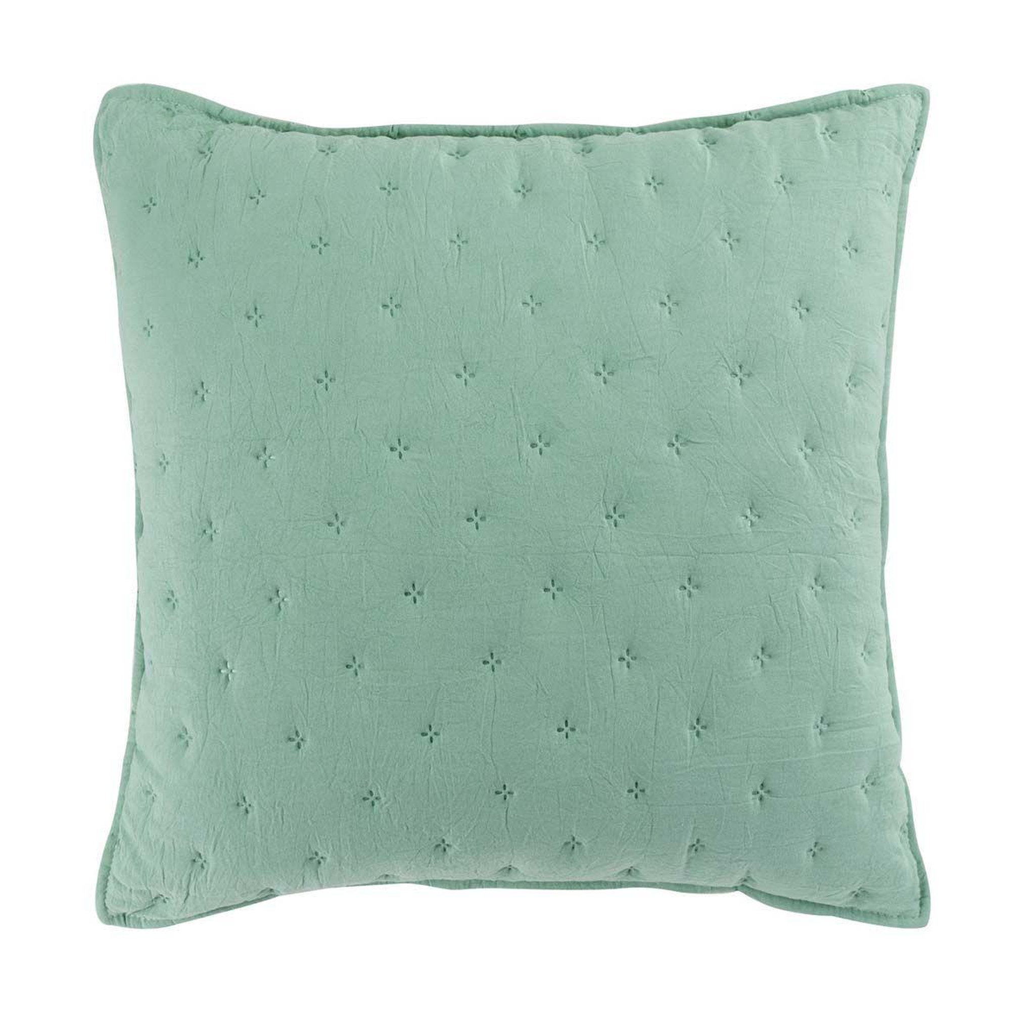 Douceur d'Intérieur Housse de coussin  mellow  40x40cm menthe & blanc