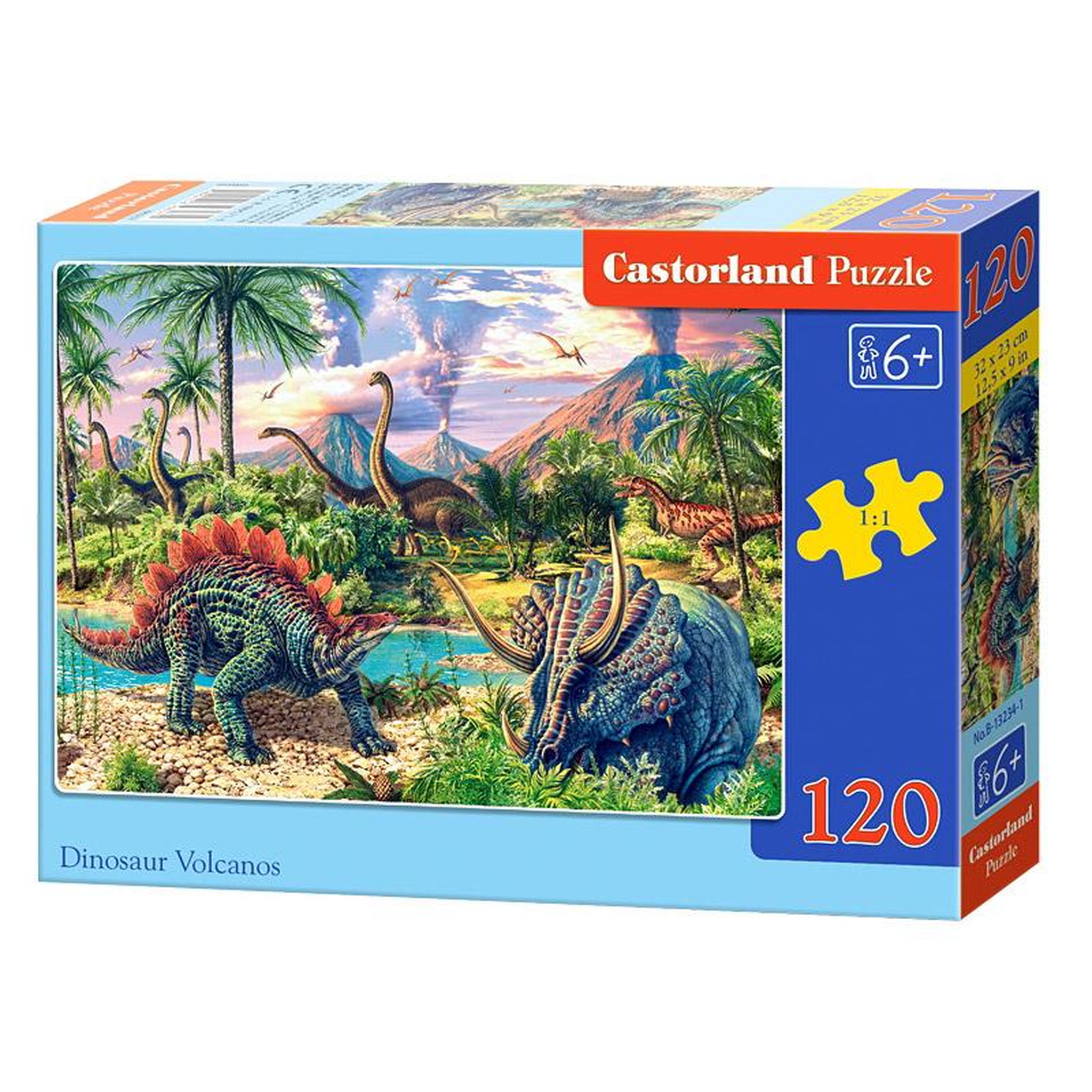 Voir la diapositive 2 : Castorland Puzzle 120 pièces : les volcans et dinosaures