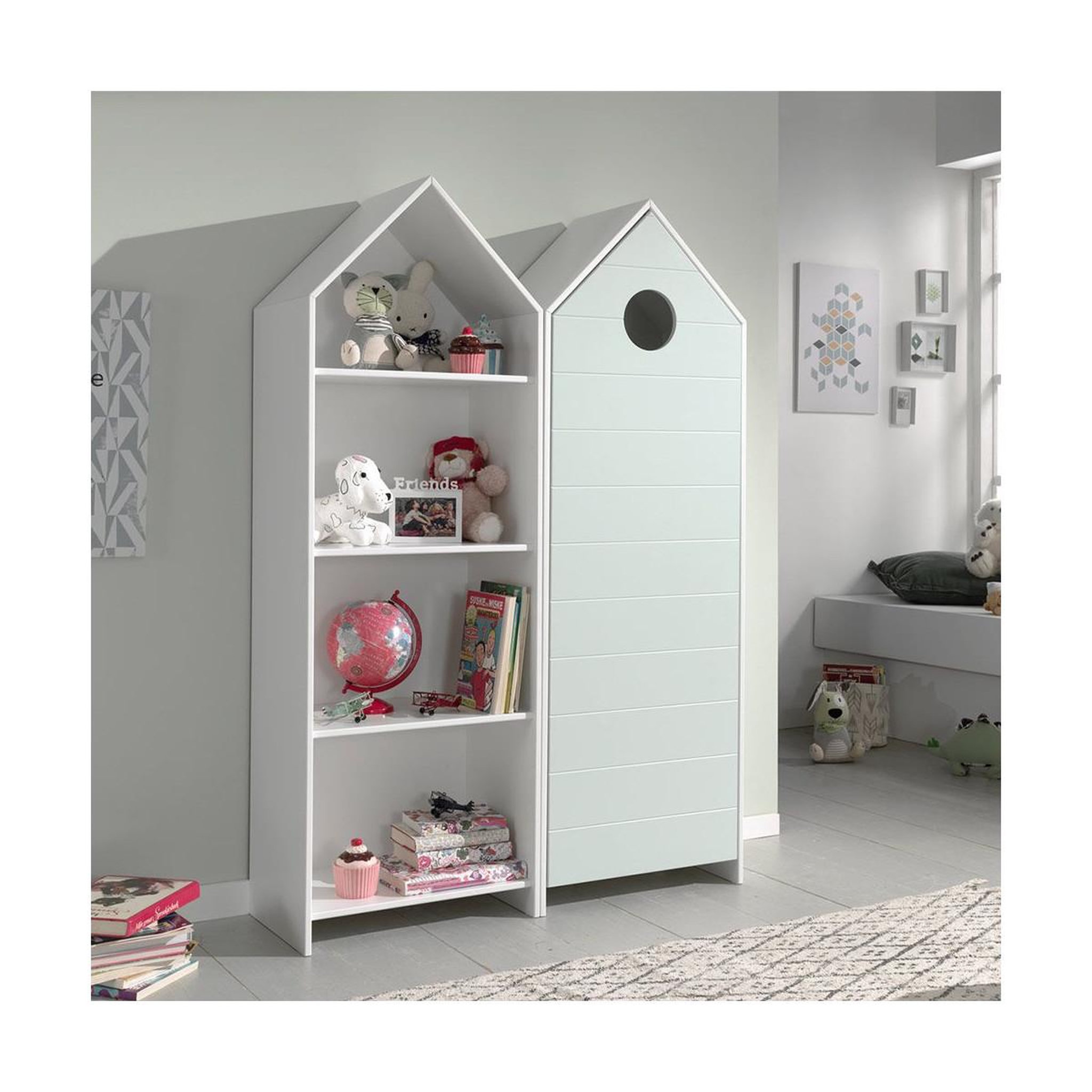 Voir la diapositive 3 : Paris Prix Armoire enfant 4 niveaux  casami  171cm menthe