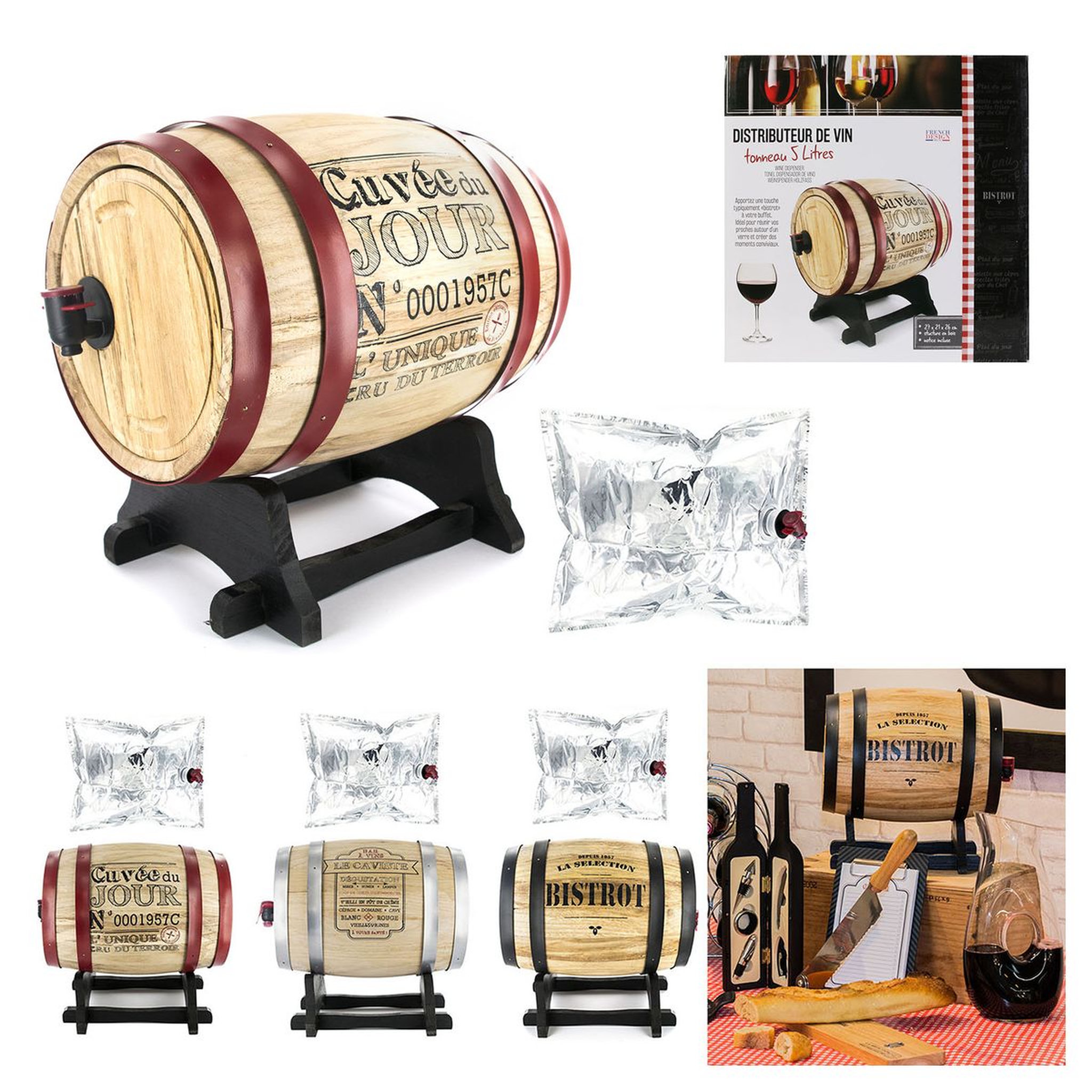 Voir la diapositive 1 : Distributeur de vin 5 litres
