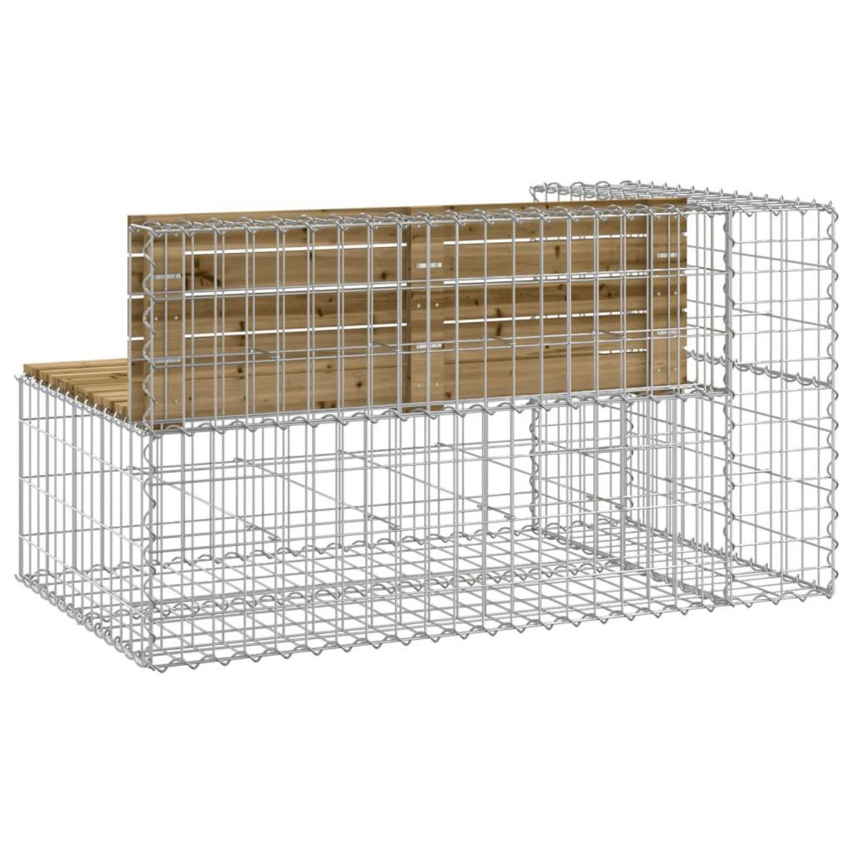 VIDAXL Banc de jardin design gabion 122x71x65,5cm bois de pin impregne