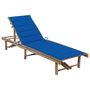 Voir la diapositive 1 : VIDAXL Chaise longue de jardin avec coussin Bambou