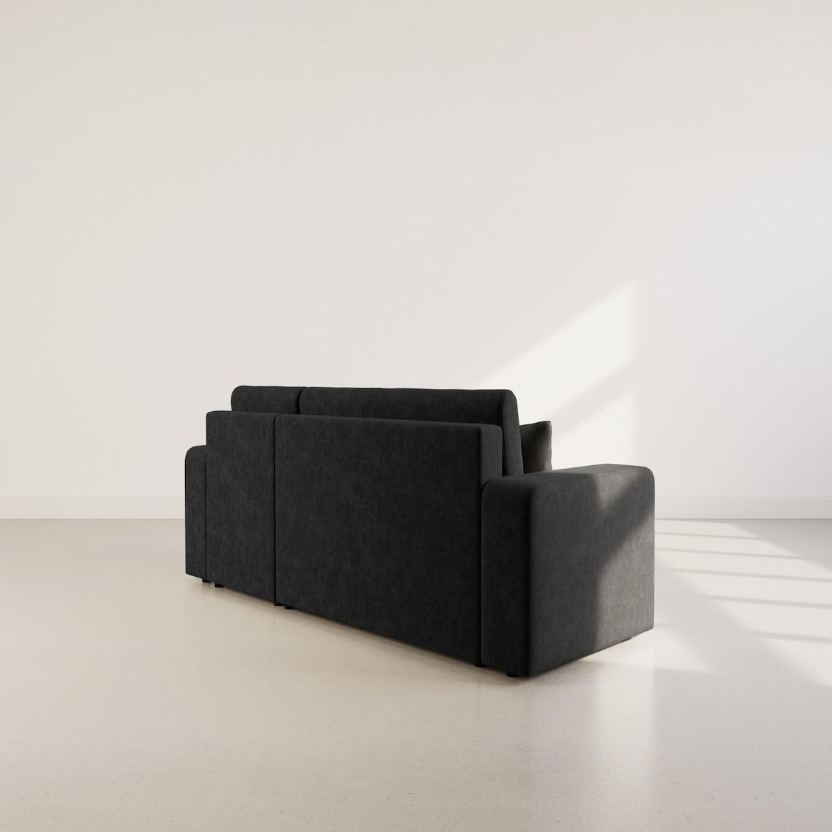 BEST MOBILIER Nicole - canapé d'angle réversible 4 places convertible avec coffre en tissu