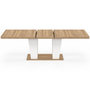 Voir la diapositive 3 : ID MARKET Table à manger extensible rectangle ELIAD 8-12 personnes bois et blanc 200-250 cm