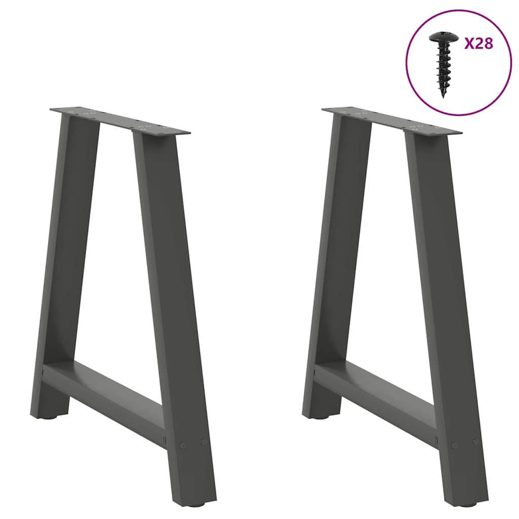 Voir la diapositive 3 : VIDAXL Pieds de table basse forme de A 2 pcs anthracite 80x(72-73) cm