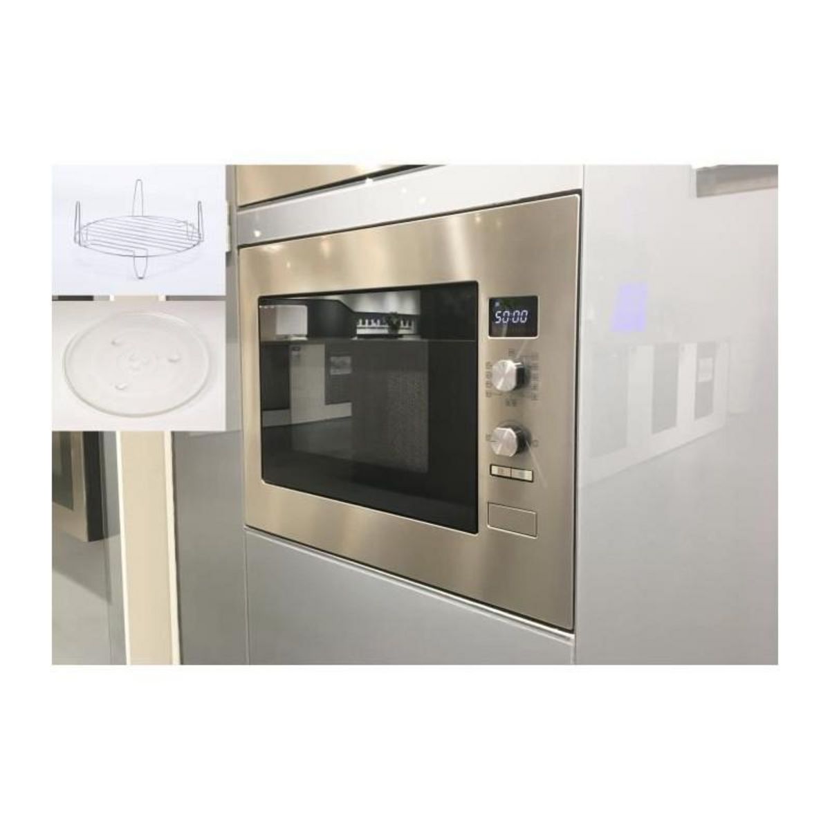 CONTINENTAL EDISON Micro-ondes encastrables 34L CONTINENTAL EDISON 1550W 59.5cm, CEMOC34IXE