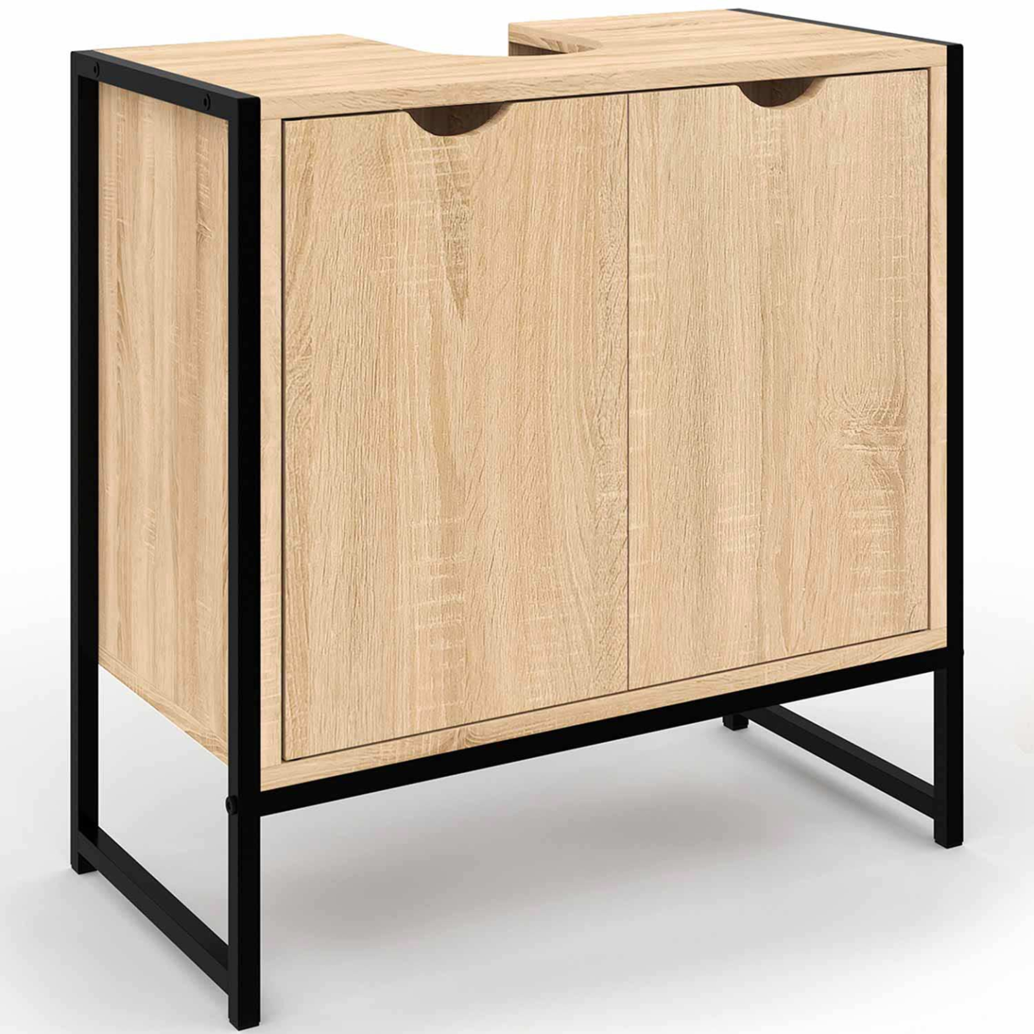 Voir la diapositive 3 : ID MARKET Meuble sous lavabo salle de bain DETROIT design industriel