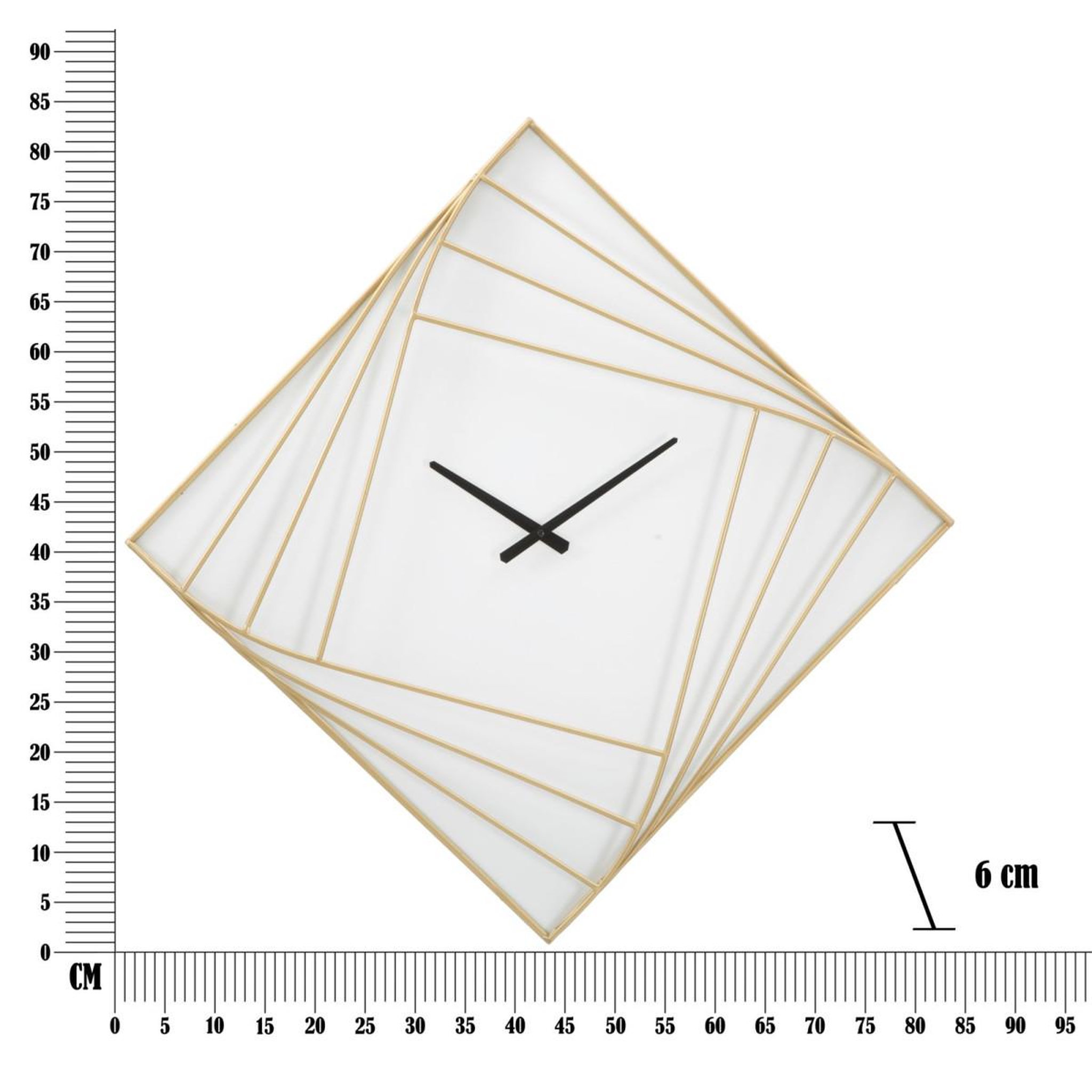 Voir la diapositive 6 : Paris Prix Horloge murale en métal  goldy line  85cm or