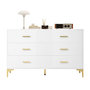Voir la diapositive 1 : MERAX Commode 6 tiroir(s) 0 niche(s) coloris blanc largeur 120 cm mdf